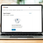 Laptop with screenshot of Financial Health digital banking page