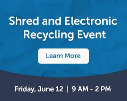 Drive, Drop & Donate - Shred and Electronic Recycling Event on Friday, June 12 from 9 AM to 2 PM
