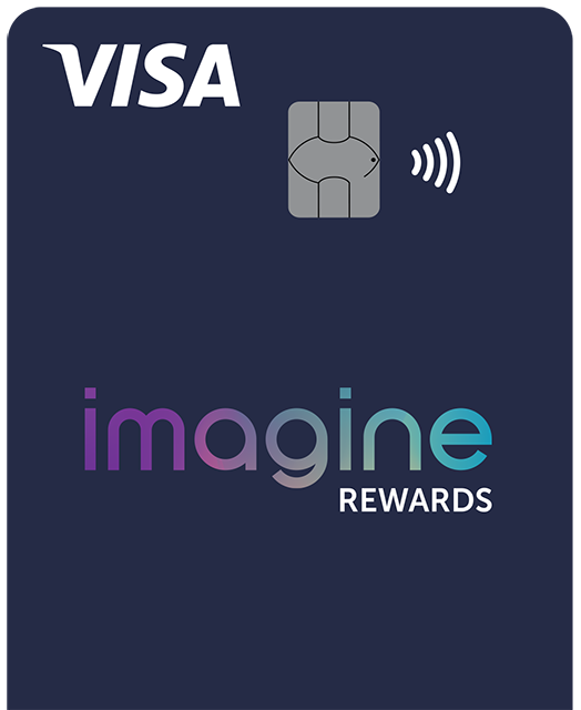 Imagine Rewards Credit Card, half-view.