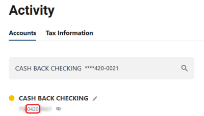 How to find the last 4 digital of your account number in Digital Banking.