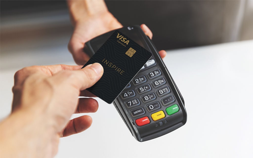 New-Inspire-Card-on-terminal-min paying with new contactless inspire card