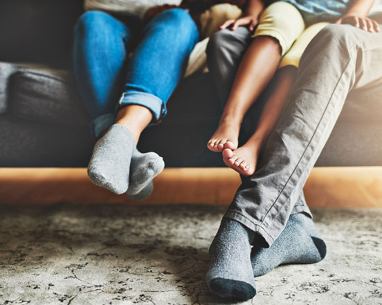 Family relaxing on the couch