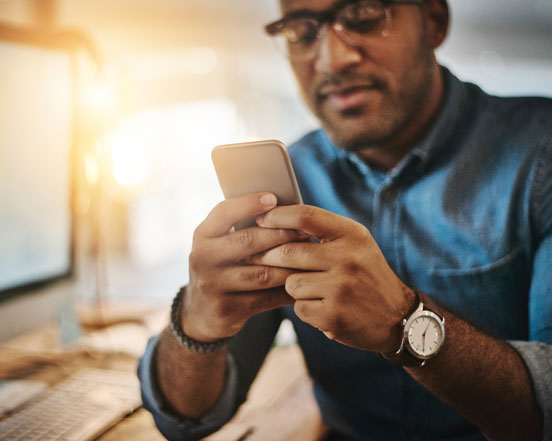 Man using cell phone